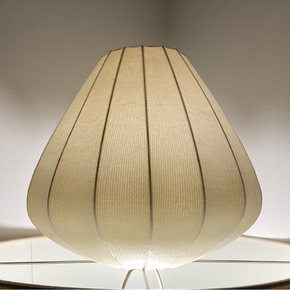SOLD!! White Retro Mid-Century MCM Round Lamp Shade Scandinavian